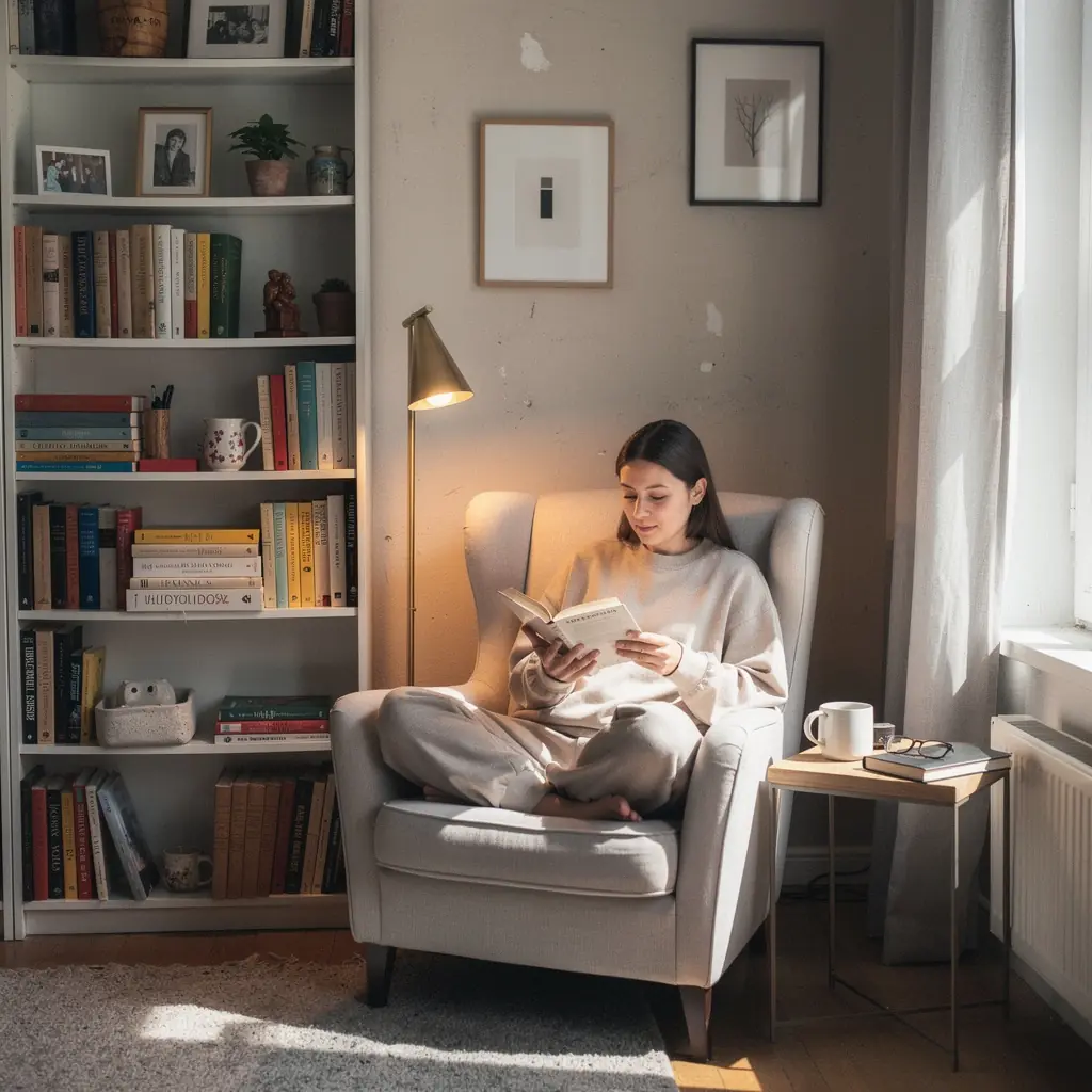 Łazienka z przemyślanymi schowkami, które pomagają utrzymać porządek.