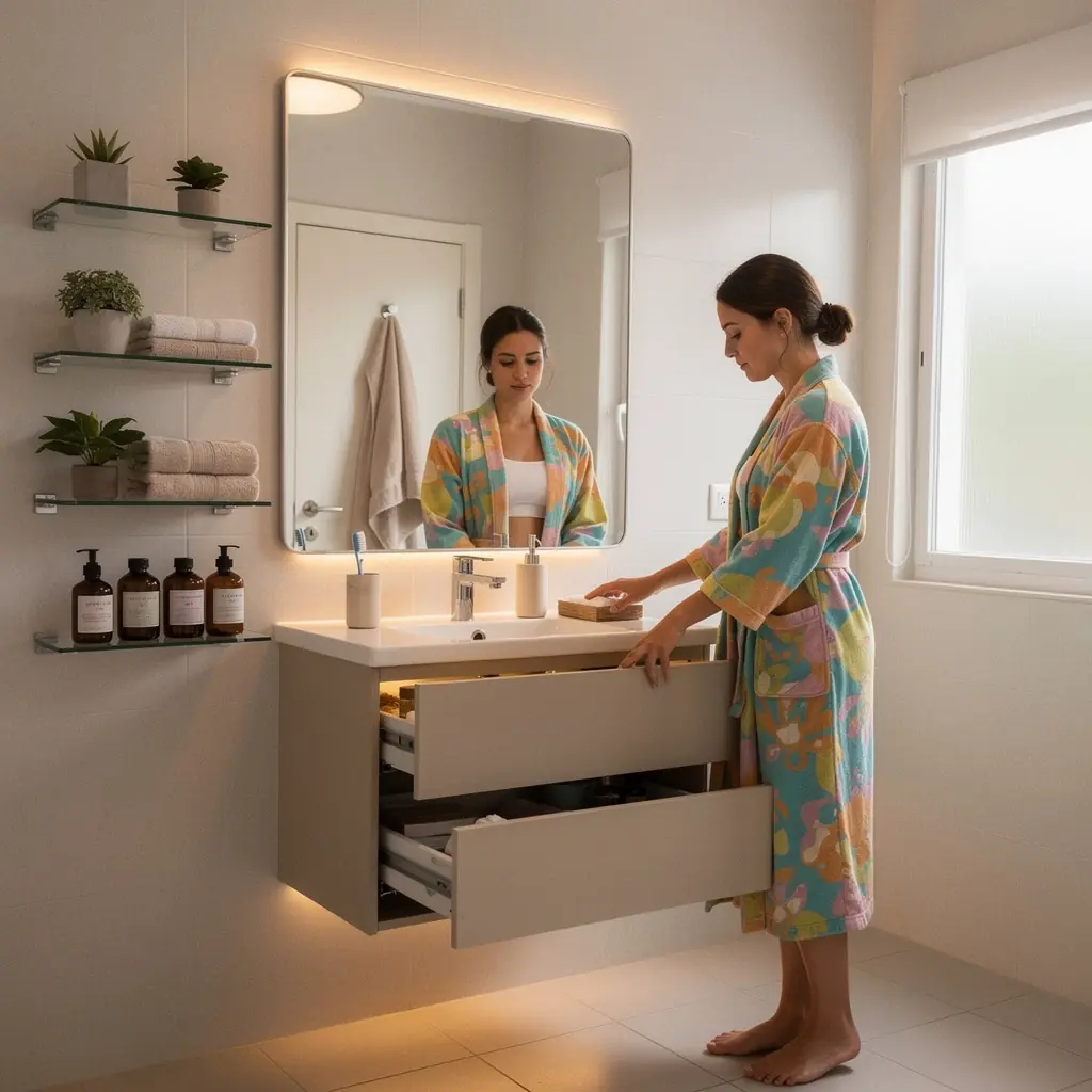 Biuro domowe w małym pomieszczeniu, z optymalnym wykorzystaniem przestrzeni do pracy.